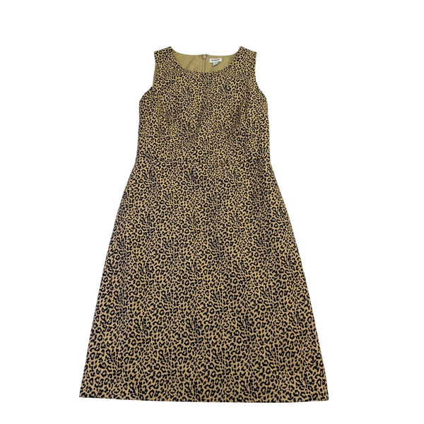 J. Crew Womens Tan Animal Print Cotton A-Line Sleeveless Dress Size 4 