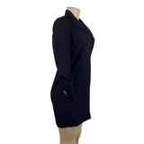 Theory Womens Black Wool & Polyamide Shirt Blazer Dress Elegant Button Cuff Sz 4