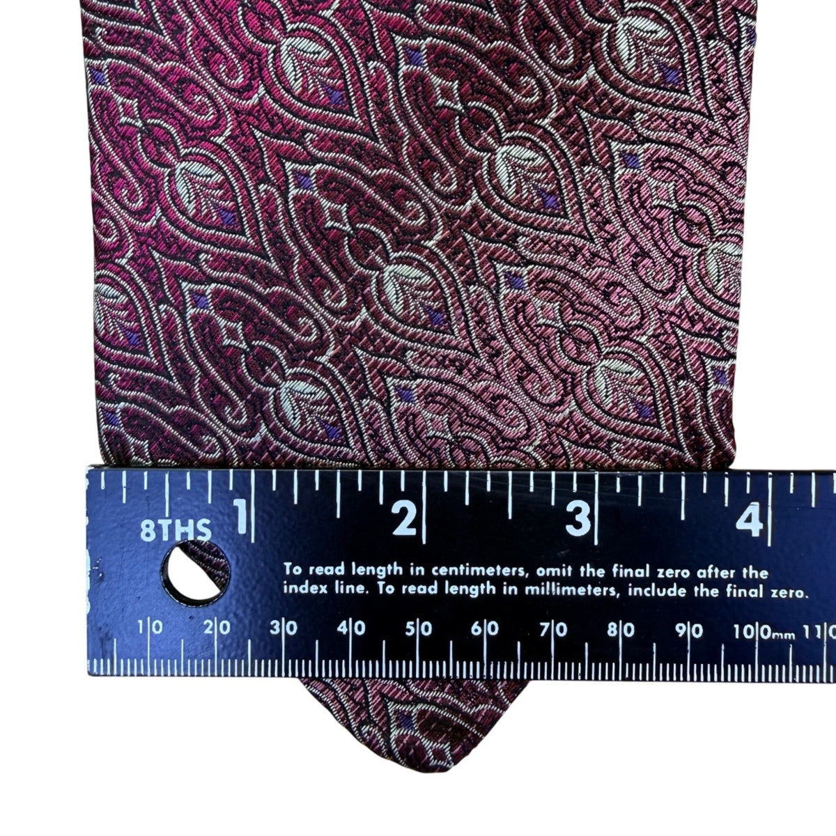 Smithsonian Institution Mens Burgundy & Blue 100% Silk Tie Paisley Pattern