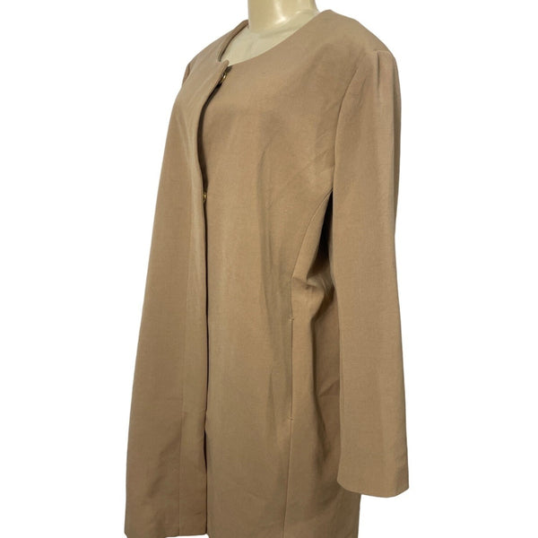 Multi Look IMAN  Coat & Vest Caramel Size 1X Winter Office Attire