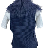 Moma Women’s Navy Blue Sweater with Outer Pockets Wool - One Size