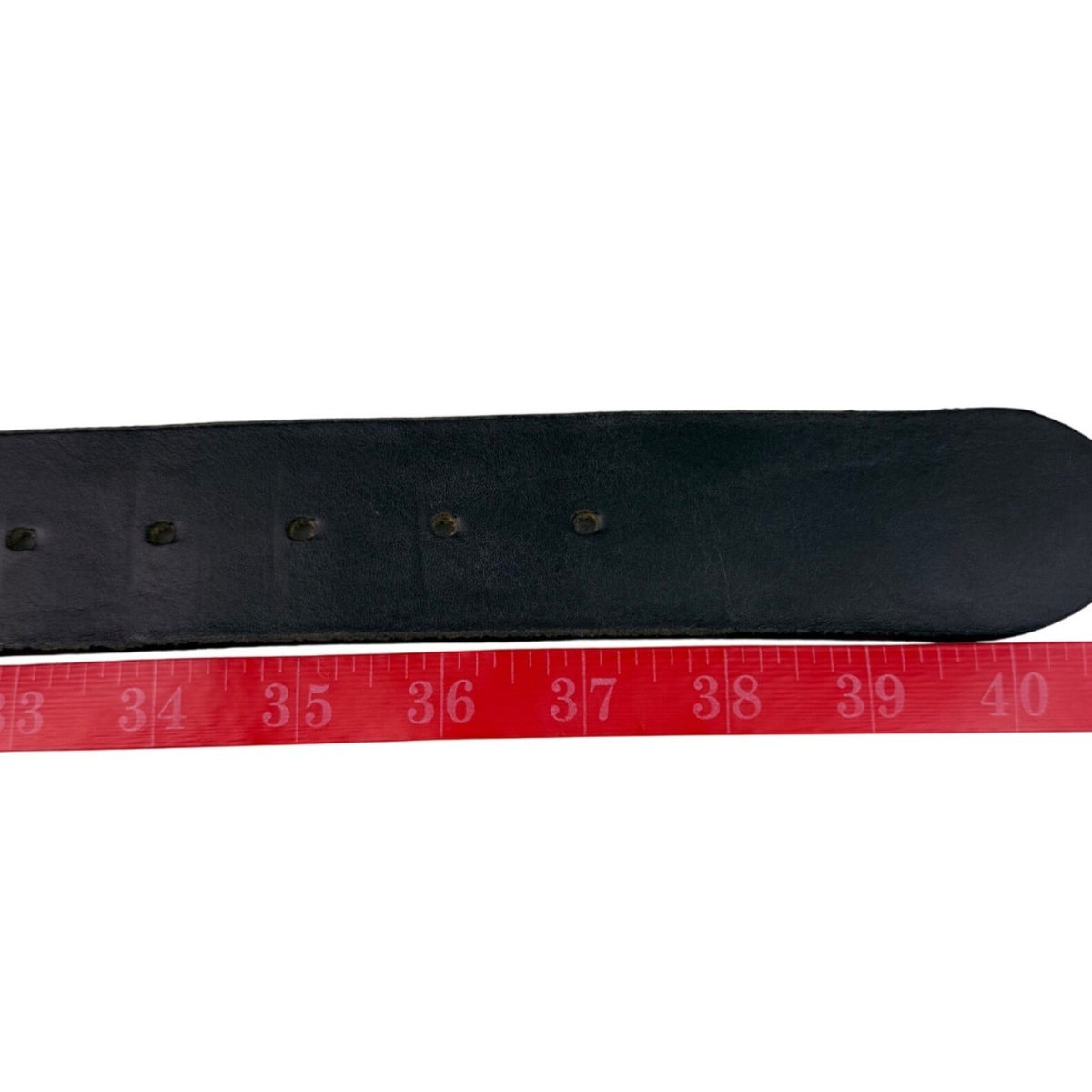 Betsey Johnson Womens Black Leather Studded Belt Silver Buckle Retro Design