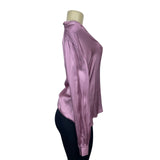Good Hart Women's Pink Long Sleeve V Collar Shirt Sz S