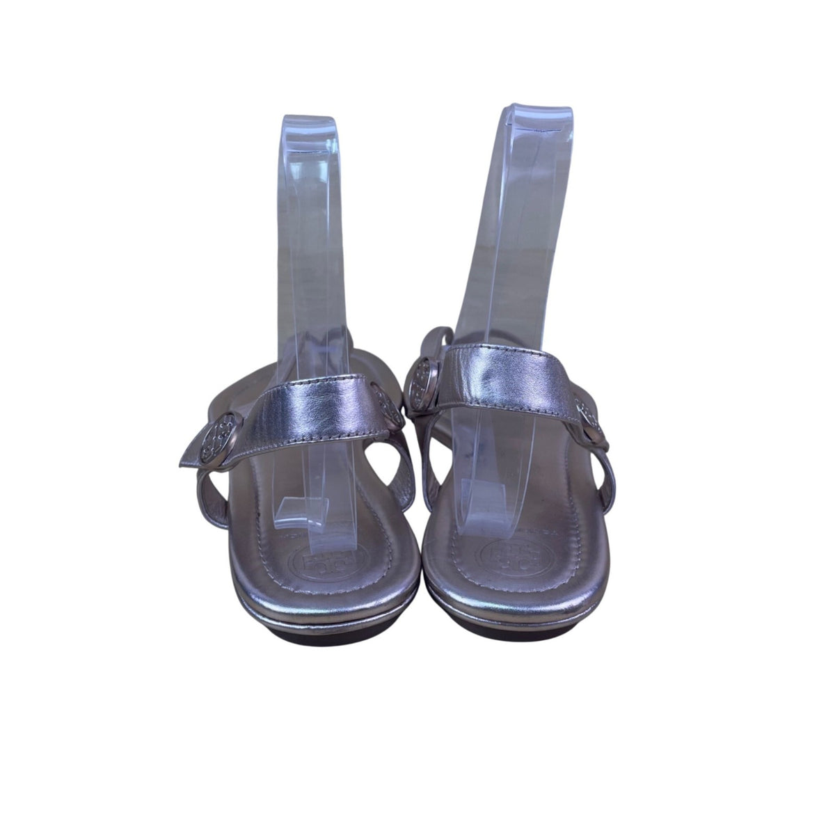 Tory Burch Women’s Rose Gold Leather Logo Accent Thong Sandals Size 11M