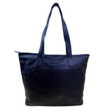 Jack Georges Women’s Black Leather Dual Shoulder Zip Closure Straps Tote Bag