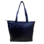Jack Georges Women’s Black Leather Dual Shoulder Zip Closure Straps Tote Bag