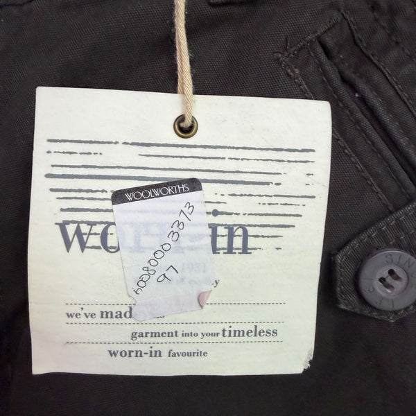 Worn-In Mens Black Cotton Cargo Pants Relaxed Fit Durable With Pockets Size 40