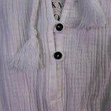 Knox Rose Womens White Cotton Gauze Romper Tassel Tie Accent Size S