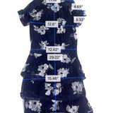 AX Paris Womens Navy Lace Floral Mini Dress Elegant Ruffle Details Size 10