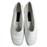 Grupo Italiano Women's White Leather Stitching Sole Flat Slippers Sz 7