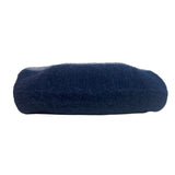 Handcrafted Women's Blue Wool Bamboo Handle Satchel Bag Sz M