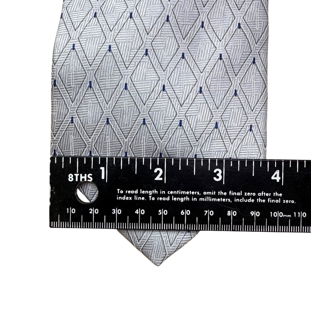 Arrow Mens Silver & Blue 100% Silk Geometric Pattern Neck Tie Versatile Design