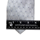 Arrow Mens Silver & Blue 100% Silk Geometric Pattern Neck Tie Versatile Design