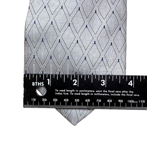 Arrow Mens Silver & Blue 100% Silk Geometric Pattern Neck Tie Versatile Design