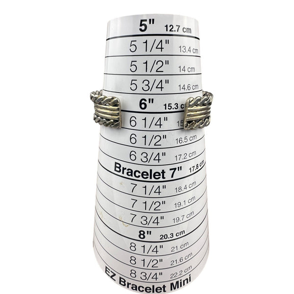 Sterling Silver Unisex Cuff Bracelet Rope Design Handcrafted Adjustable
