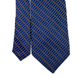 Ike Behar Mens Navy Silk Tie Geometric Plaid Design 59