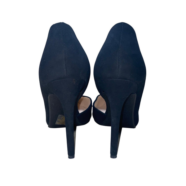 City Soda Women’s Black Faux Suede Pointed Toe High Heel Pumps Size 8