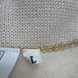 Vintage Madeleine Womens Ivory Embellished Cardigan Long Sleeve Open Front Sz L