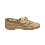 Keds Women’s Ivory Canvas Nautical Lace-Up Casual Top Siders Boat Shoes Size 5