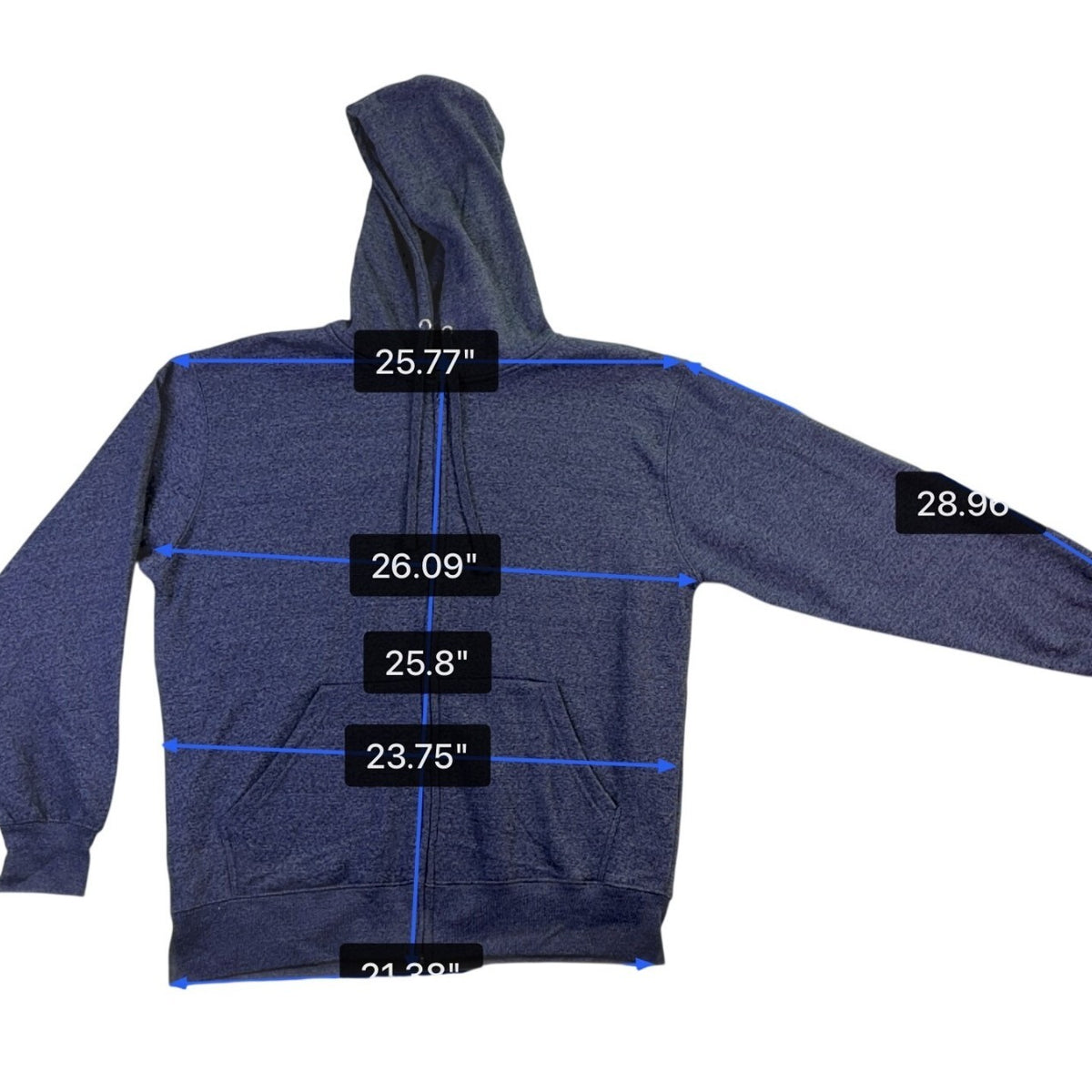 Jackson Hole Mens Navy Blue Zip-Up Hoodie Sweatshirt Workwear Sz XL