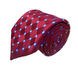 Jos A Bank Mens Red Silk Geometric Tie Executive Collection Blue Pattern
