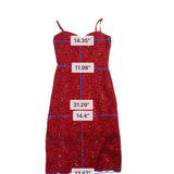 As U Wish Womens Red Lace Sequin Dress Sleeveless Size S 