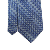 Joseph & Feiss Mens Blue Silk Geometric Pattern Handmade Tie