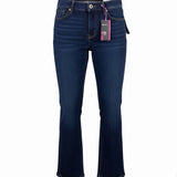 Style & Co Womens Dark Wash Denim Boot Leg Pants Stretch Fit Size 14