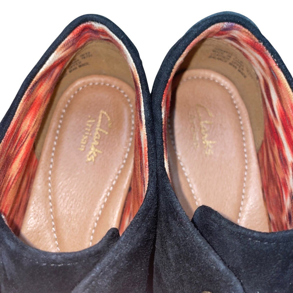 Clarks Artisan Women's Black Suede Valley Tree Oxford Bootie Shoes Size 9.5M
