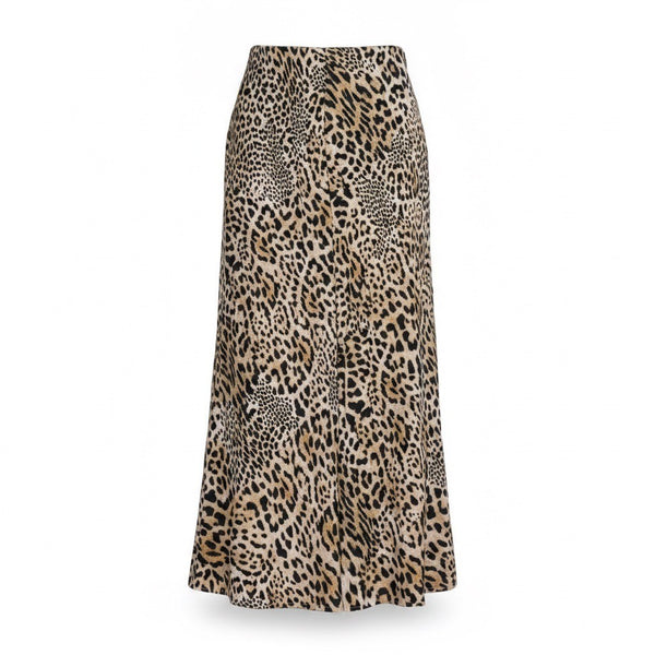 Zara Womens Animal Print Maxi Skirt Leopard Pattern Neutral Colors Sz XS 