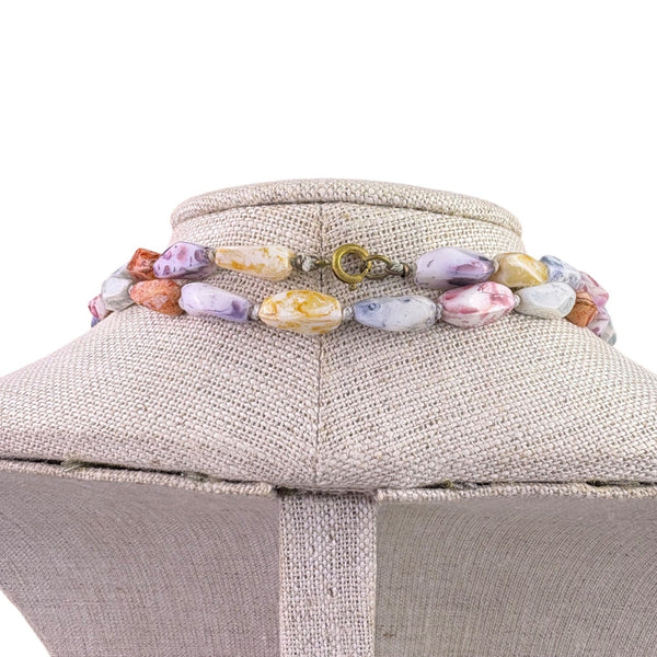 Multi-Color Women’s Crystal Beaded Necklace Lightweight Statement Jewelry