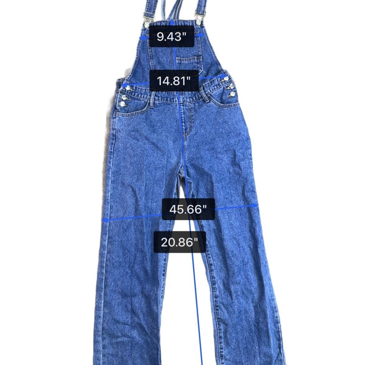 Edikted Womens Blue Denim Straight-Leg Overalls With Adjustable Straps Size M