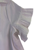 J. Crew Womens White Cotton Short-Sleeve Button-Up Ruffle Hem Dress Size S