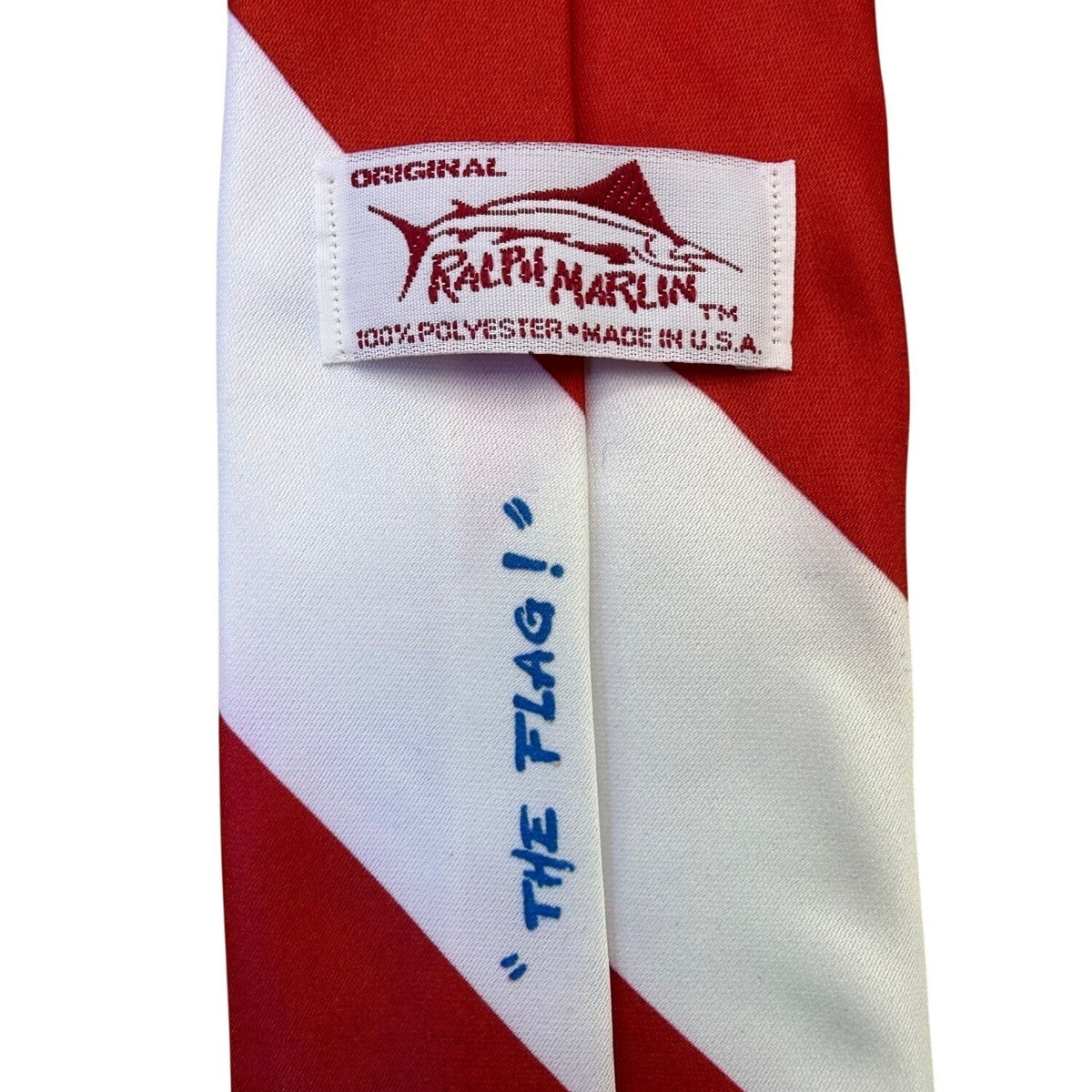 Ralph Marlin Mens Red White Blue Polyester American Flag Stripe Necktie