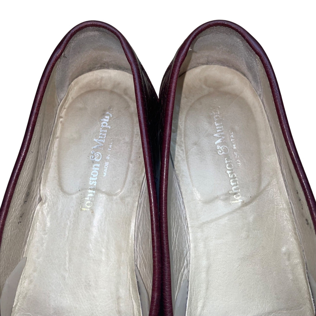 Johnston & Murphy Men’s Burgundy Leather Woven Tassel Loafer Shoes Sz 11.5M