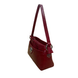 Brighton Women's Red Faux Leather Croc Embossed With Heart Accent Shoulder Bag