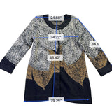 Nic + Zoe Womens Black & Tan Cotton Blend Leaf Print Long Sleeve Jacket Size L