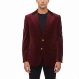 John Weitz Lord & Taylor Mens Red Velvet Luxury Blazer 2 Gold Button  Sz 41R
