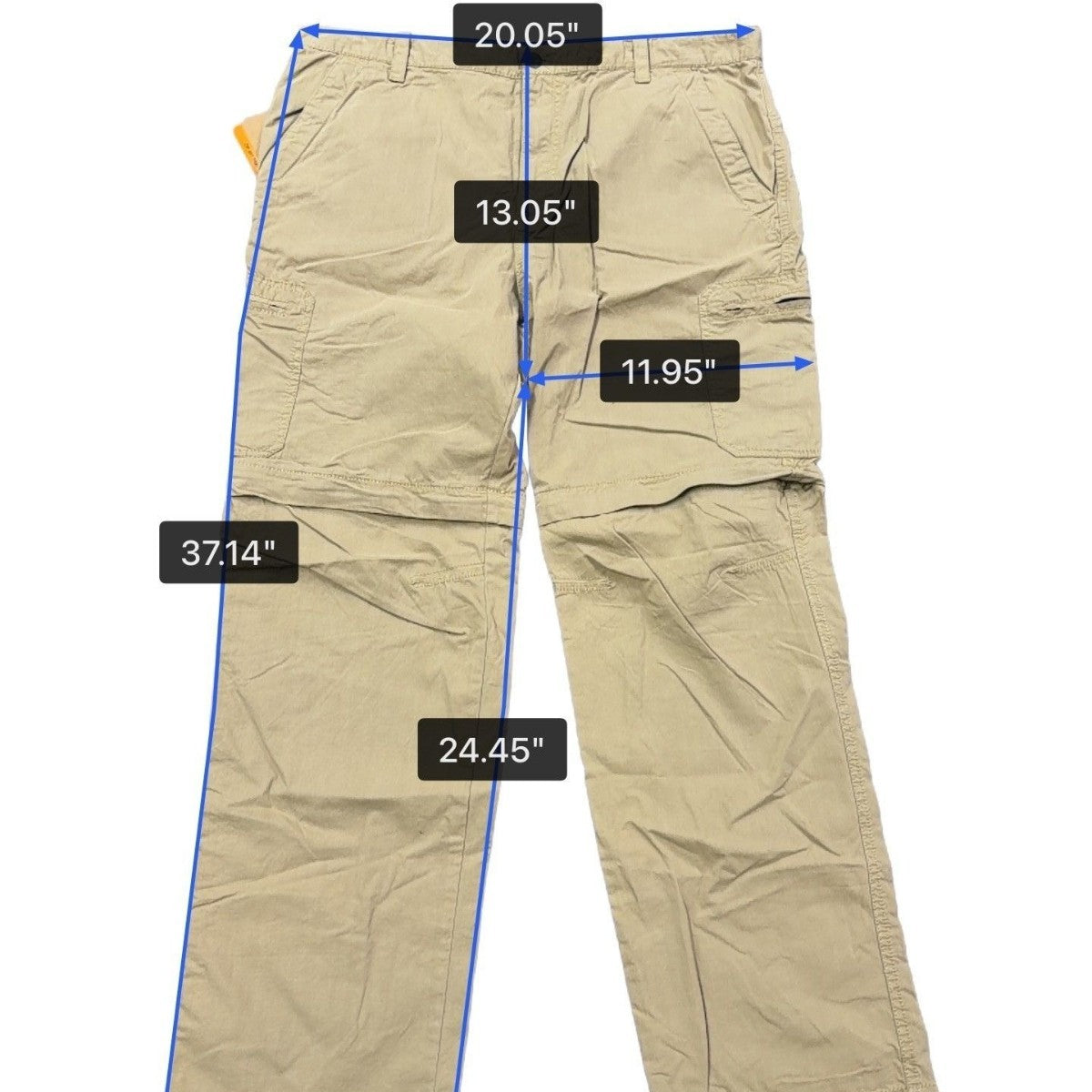 Timberland Mens Tan Convertible Cargo Pants Lightweight Outdoor Sz 38/32