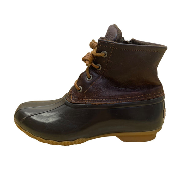 Sperry Women’s Brown Leather Classic Outdoor Waterproof Duck Boots Size 7.5W
