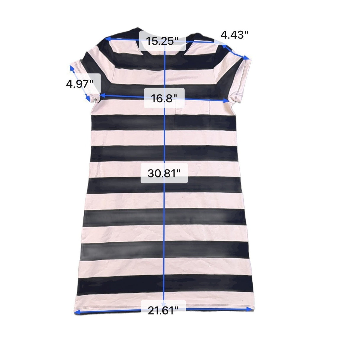 Banana Republic Womens Black & White Striped T-Shirt Dress Casual Style Size S