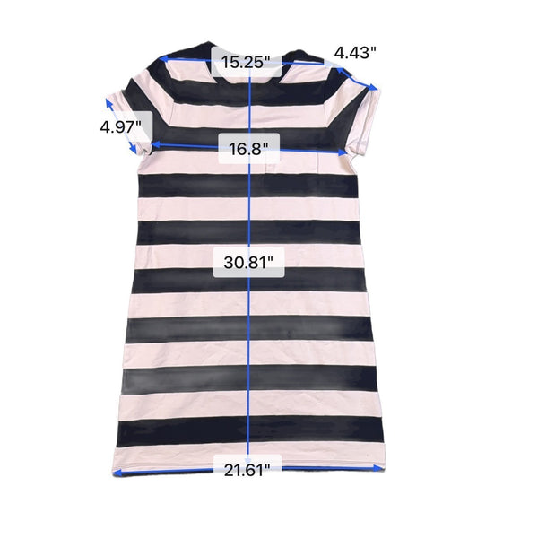 Banana Republic Womens Black & White Striped T-Shirt Dress Casual Style Size S