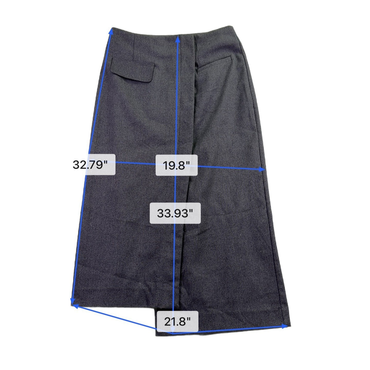 Moon River Womens Gray Polyester Wrap Midi Skirt Side Pocket Detail Size M