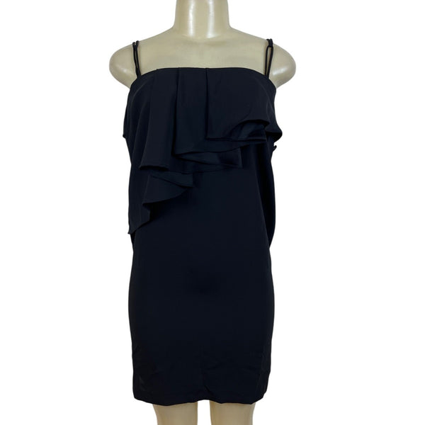 Youdah Womens Black Strapless Ruffled Dress