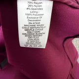 Susan Graver Womens Burgundy Rayon Blend Blazer With Faux Leather Trim Size 14