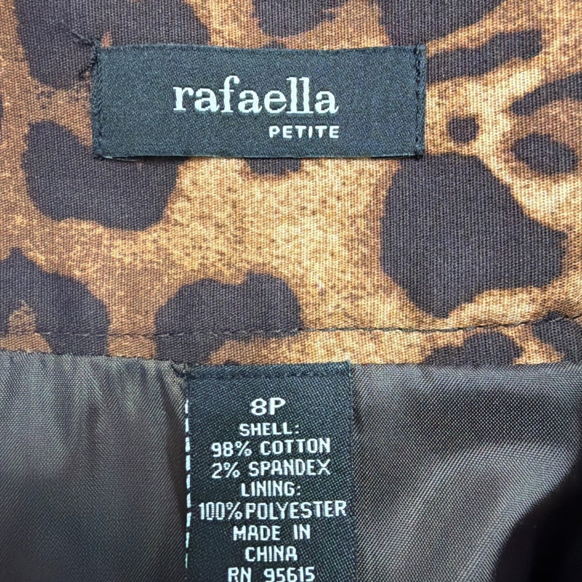 Rafaella Womens Animal Print Cotton Blend Stretch Skirt Petite Leopard Size 8P