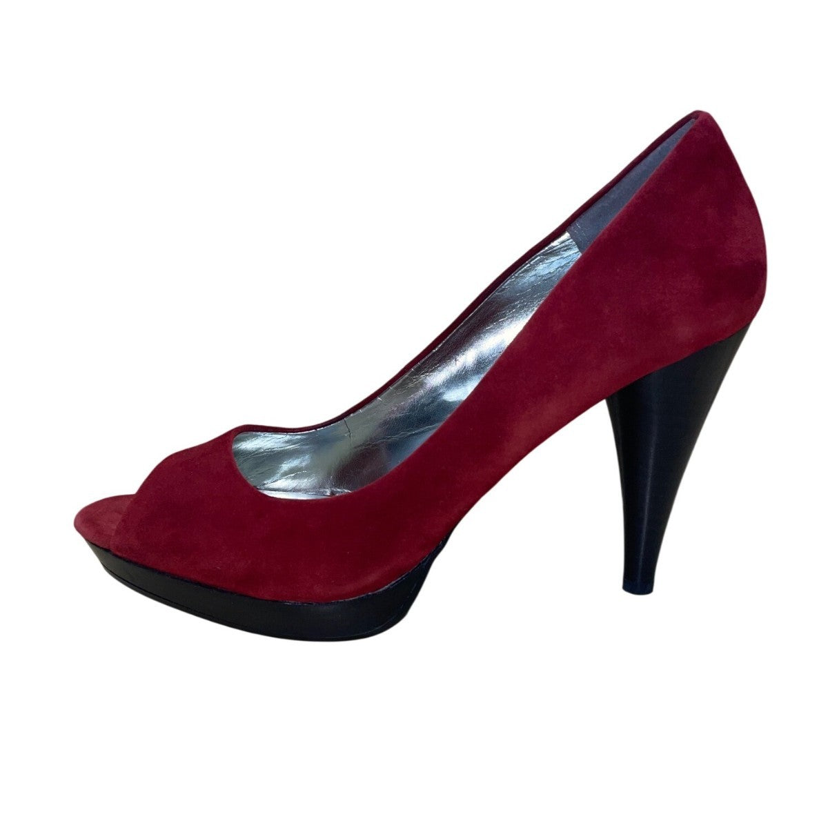 Style & Co Women’s Red Brick Suede Peep-Toe Celine Platform Pumps Size 10M