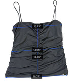 J.Crew Womens Black Ruched Spaghetti Strap Tank Top Size M