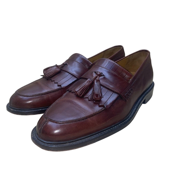 Handcrafted Johnston & Murphy Men’s Brown Leather Tassel Slip-On Loafers Size 11