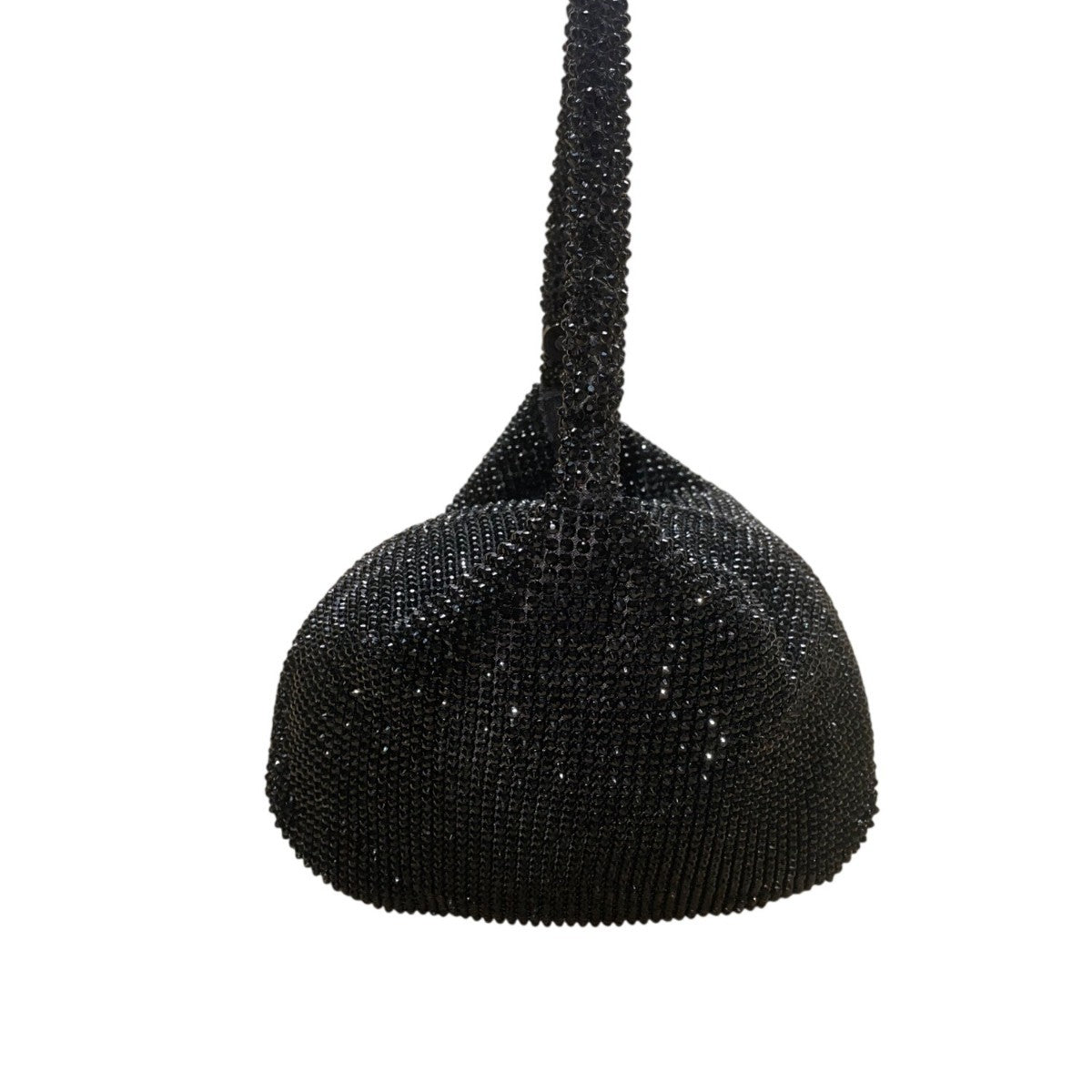 Black Beaded Women’s Hobo Style Clutch Bag With Satin Lining